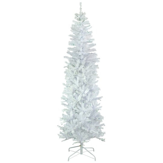Northlight Woodbury White Pencil Artificial Green Lights 6 1/2 Foot Pre-Lit Pine Christmas Tree, One Size, White